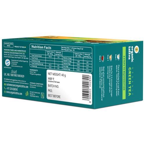 Organic Tattva Green Tea,  40 g (20 Bags x 2 g each) -2.webp